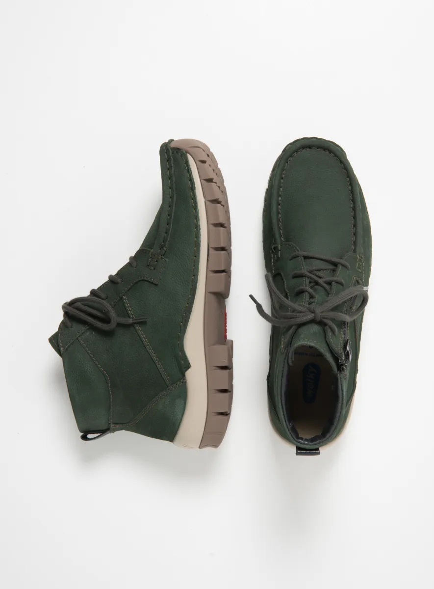 Wolky Boost - Nubukleder grün Atmungsaktive Schuhe für damen