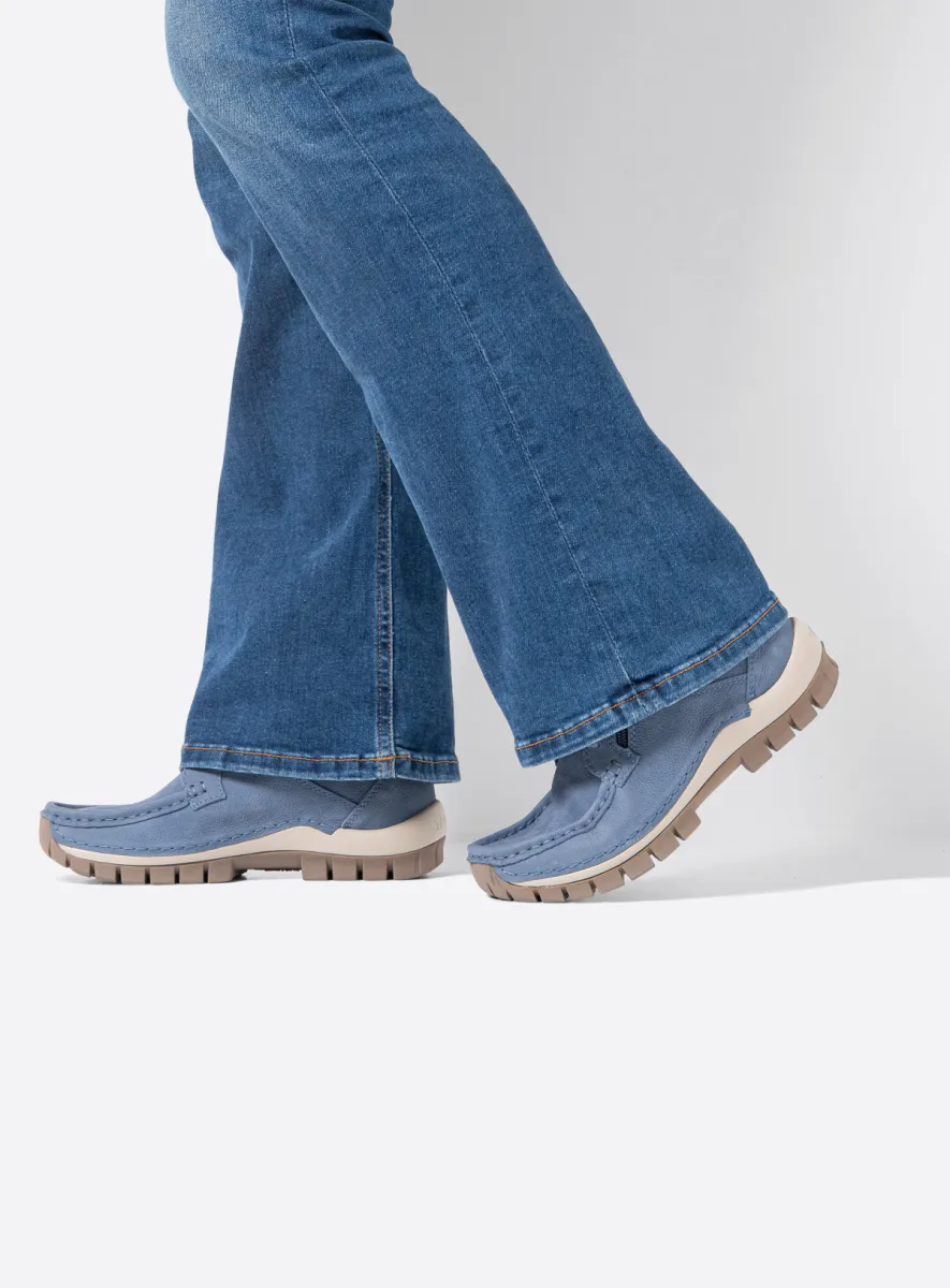 Wolky Hohe Schnürschuhe 04740 Boost 11840 Nubukleder jeansblau