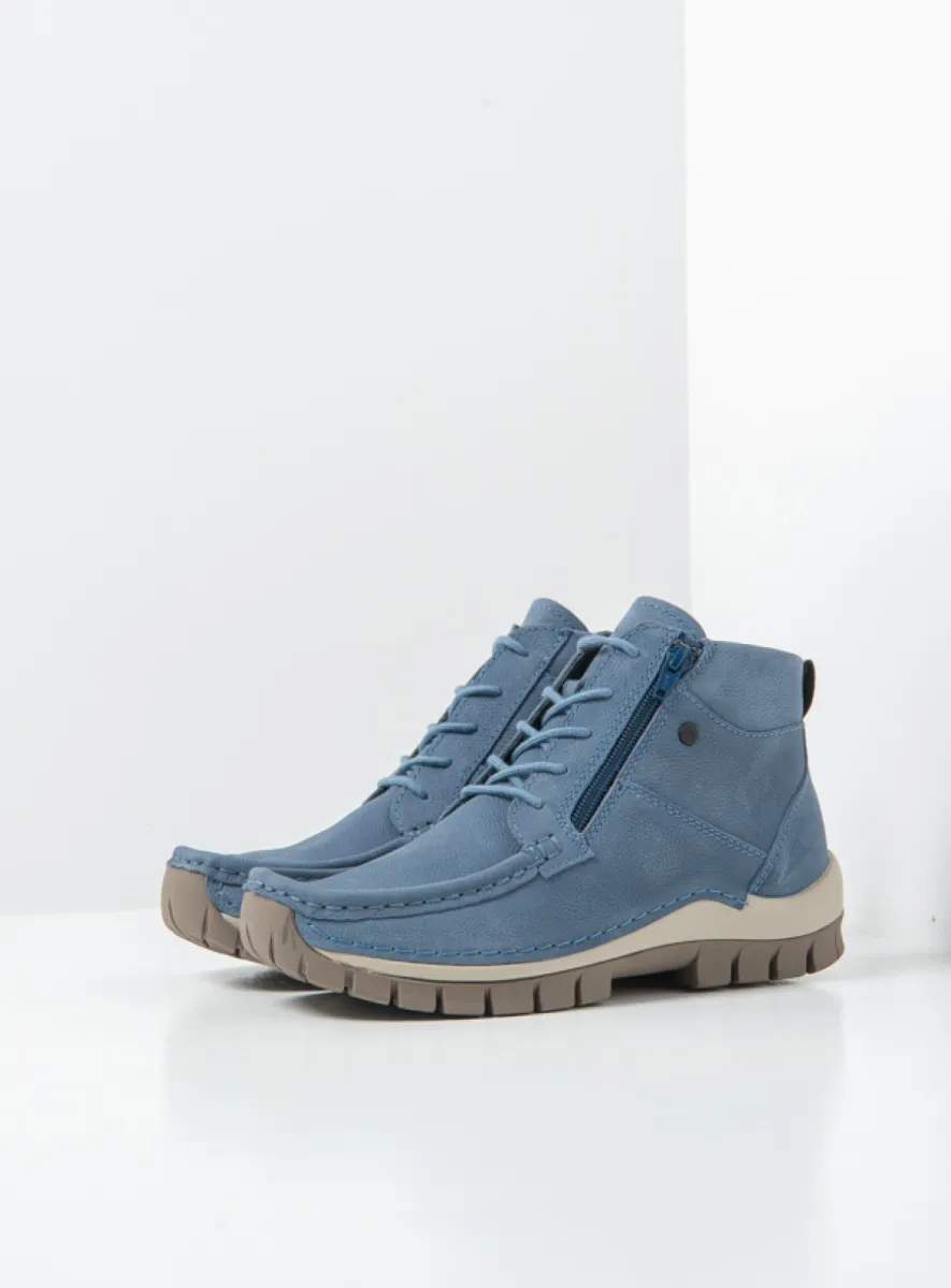 Wolky Boost - Nubukleder jeansblau Atmungsaktive Schuhe für damen