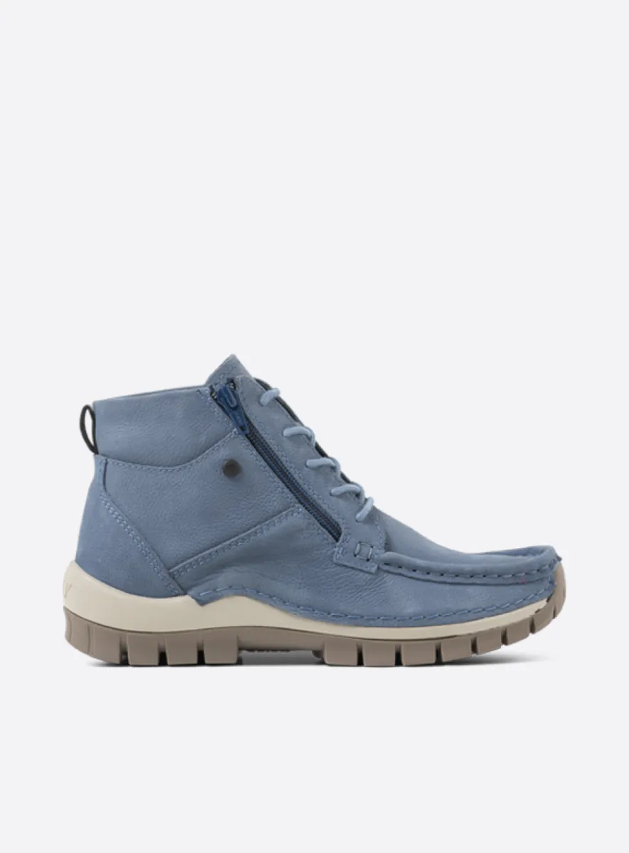 Wolky Boost - Nubukleder jeansblau Atmungsaktive Schuhe für damen