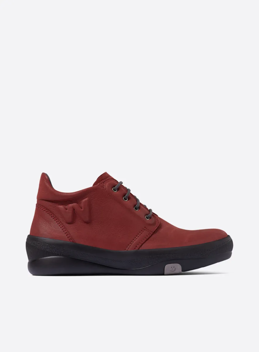 Wolky Fuse - Nubukleder bordeauxrot Schnürschuhe für damen