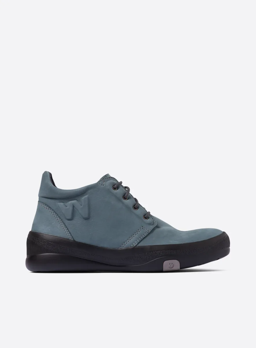 Wolky Fuse - Nubukleder blaugrau Schnürschuhe für damen