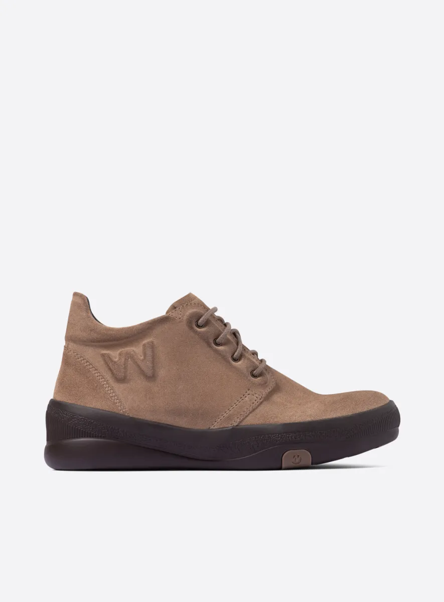 Wolky Fuse - Veloursleder beige Schnürschuhe für damen