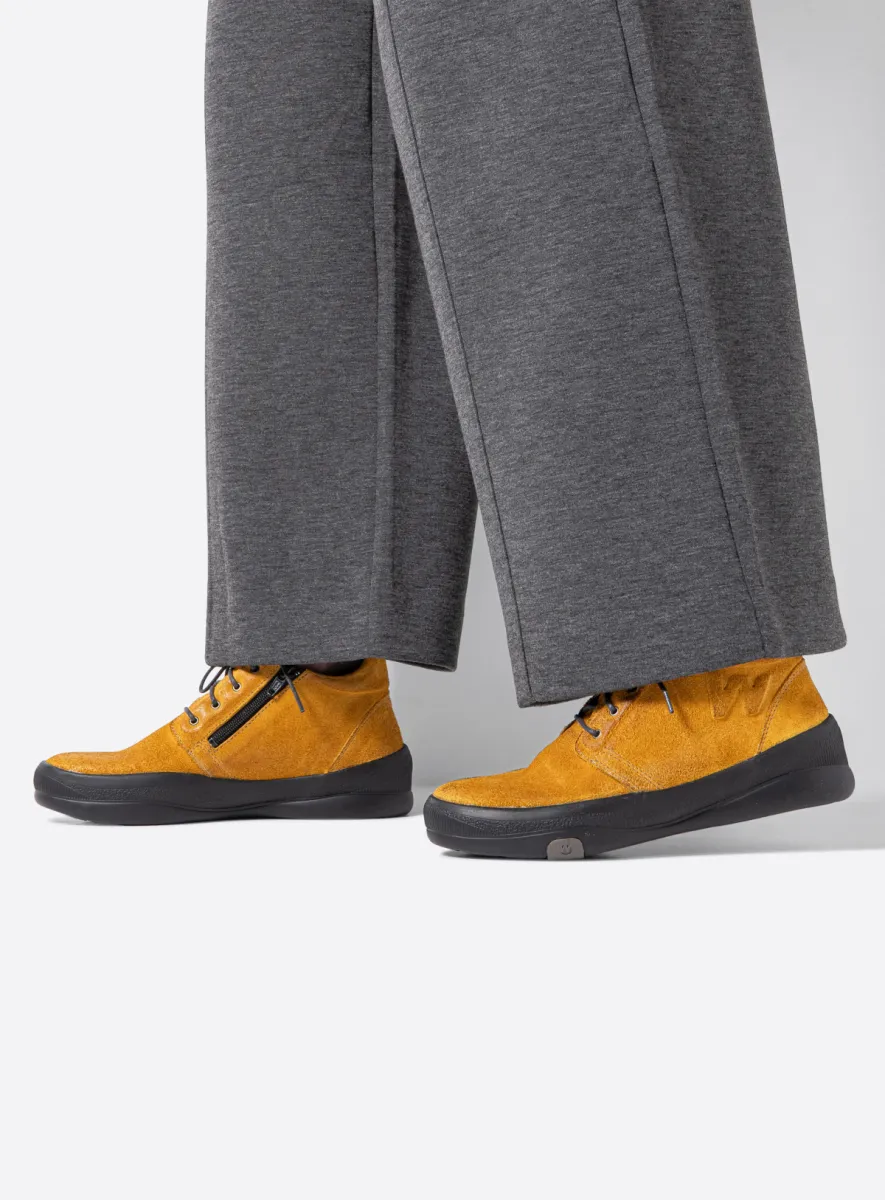 Wolky Fuse - Veloursleder ocker Schnürschuhe für damen