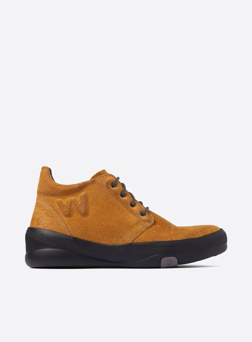 Wolky Fuse - Veloursleder ocker Schnürschuhe für damen