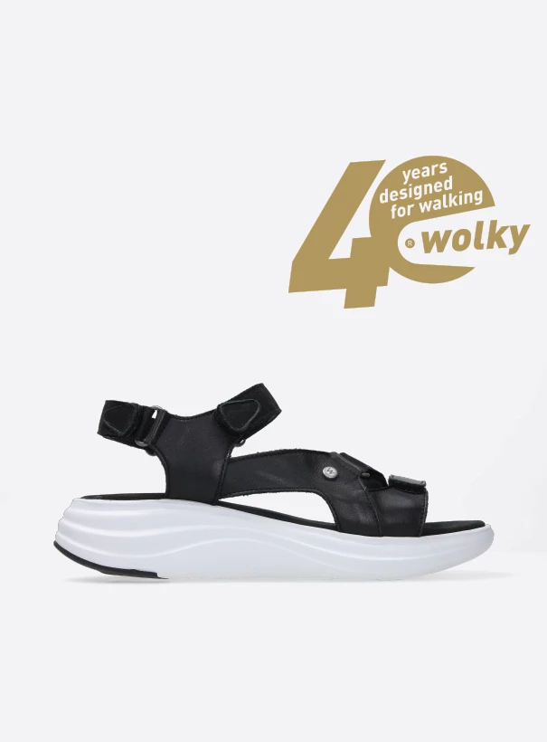 wolky sandalen 05650 cirro 30010 leder schwarz weiss