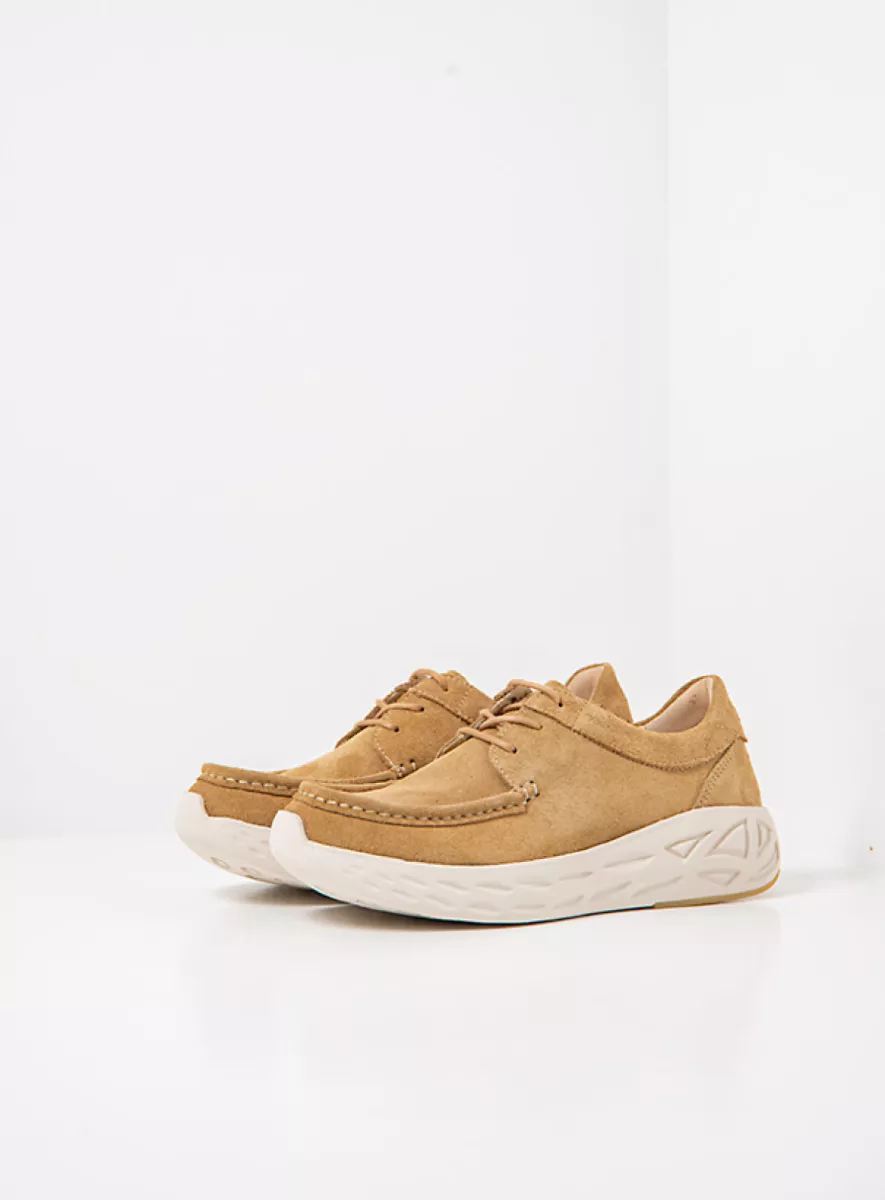 Wolky Niedrige schnürschuhe 05707 Pro Moc 40390 Veloursleder beige