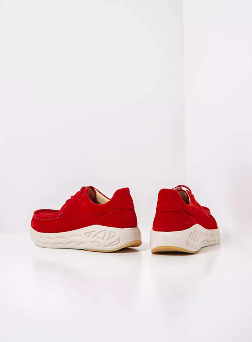 Wolky Niedrige schnürschuhe 05707 Pro Moc 40500 Veloursleder rot