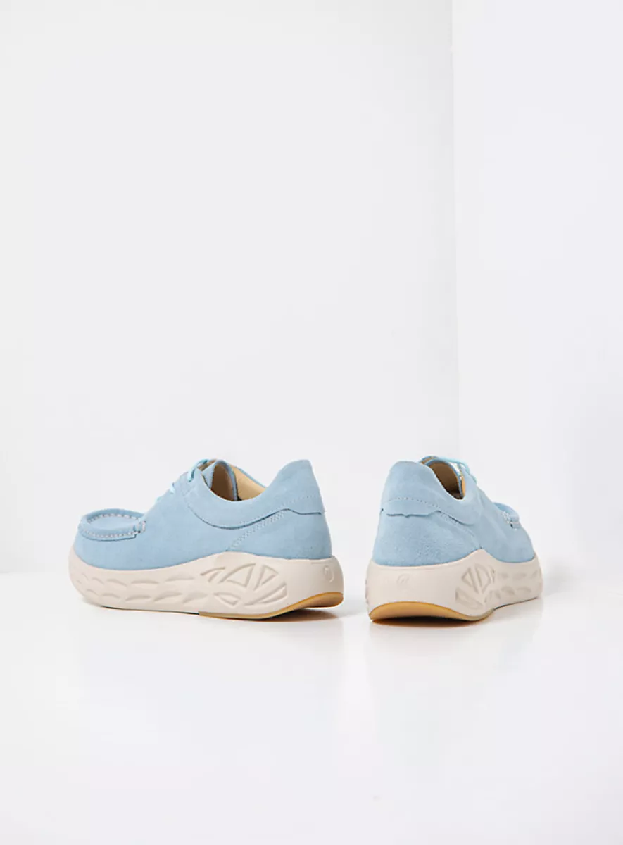 Wolky Niedrige schnürschuhe 05707 Pro Moc 40806 Veloursleder hellblau