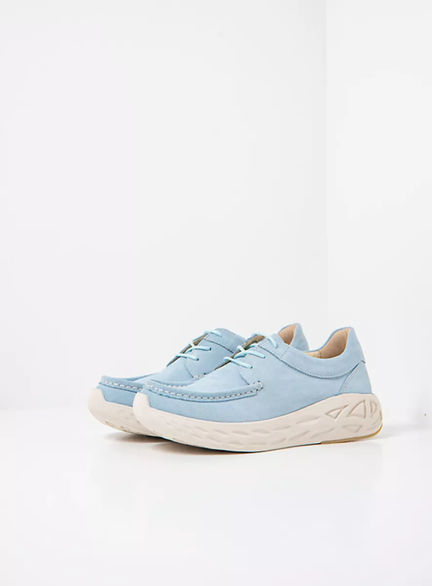 Wolky Niedrige schnürschuhe 05707 Pro Moc 40806 Veloursleder hellblau