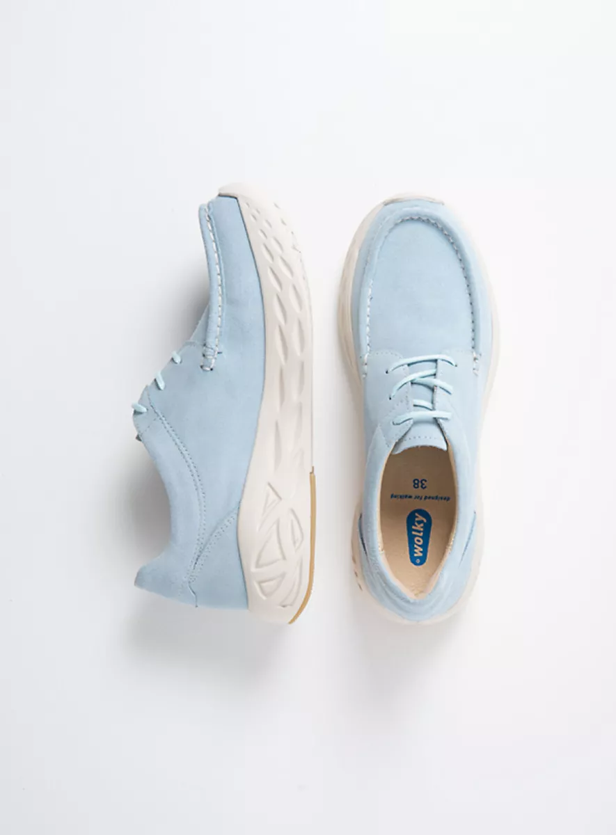 Wolky Niedrige schnürschuhe 05707 Pro Moc 40806 Veloursleder hellblau