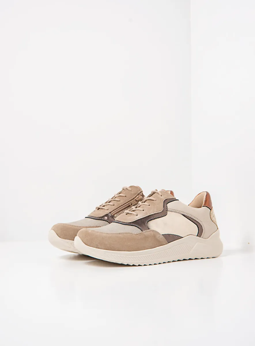 Wolky e-Way S2F - Leder Kombi Stretch safari Atmungsaktive Schuhe für damen