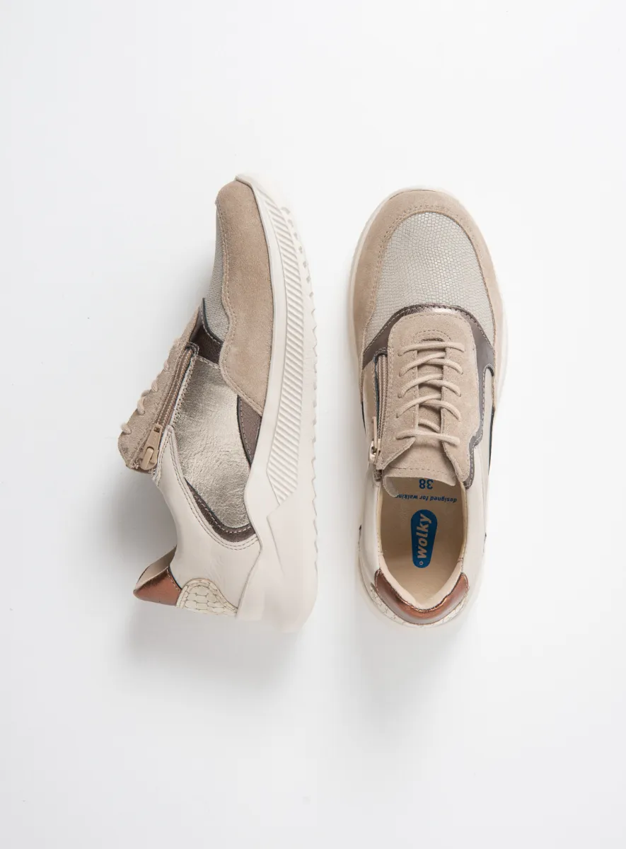 Wolky Sneakers 05825 e-Way S2F 90125 Leder Kombi Stretch safari