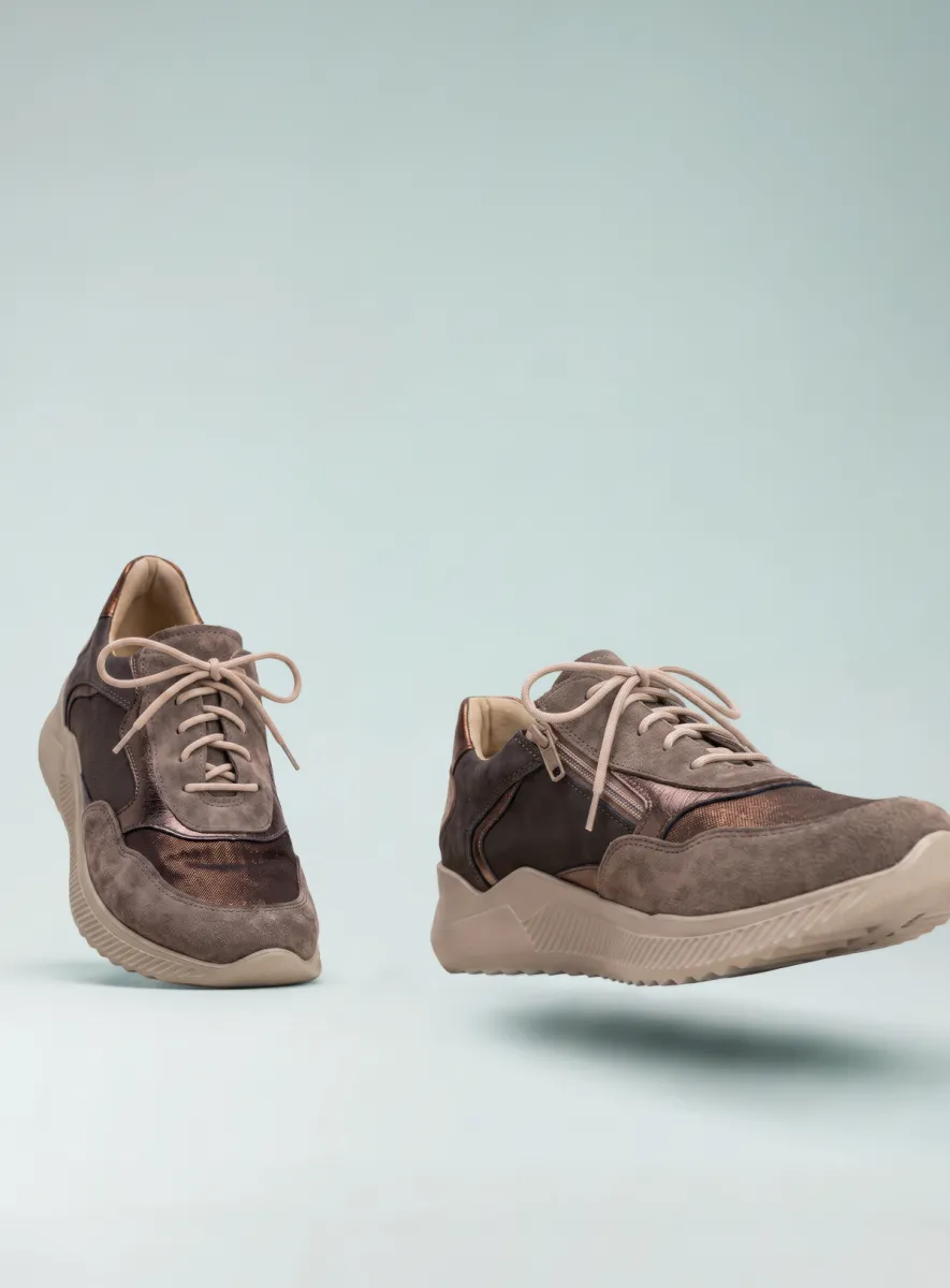 Wolky e-Way S2F - Leder Kombi Stretch bronze Atmungsaktive Schuhe für damen