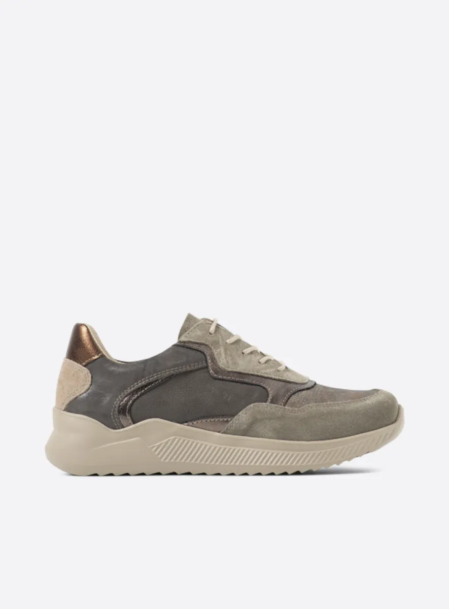 Wolky e-Way S2F - Leder Kombi Stretch bronze Atmungsaktive Schuhe für damen