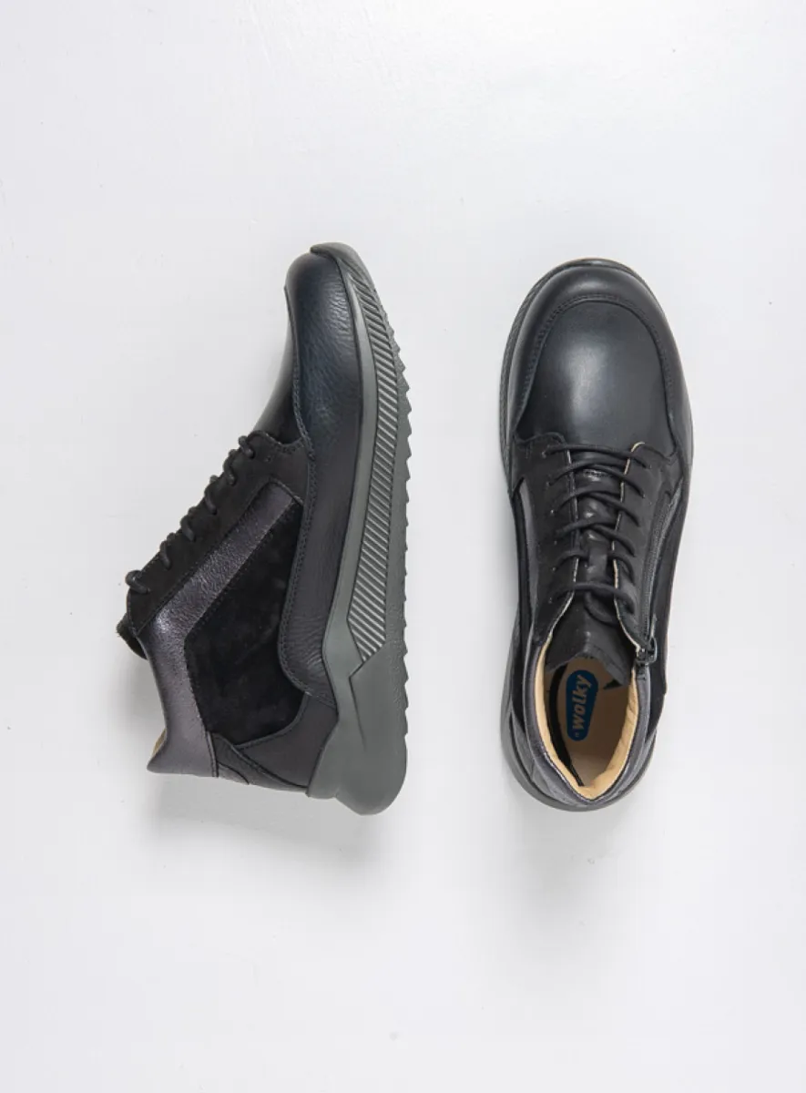 Wolky e-Push S2F - Leder Stretch schwarz Atmungsaktive Schuhe für damen