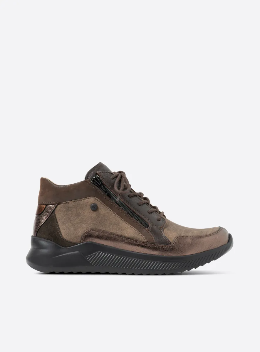 Wolky e-Push S2F - Leder Kombi Stretch braun Atmungsaktive Schuhe für damen