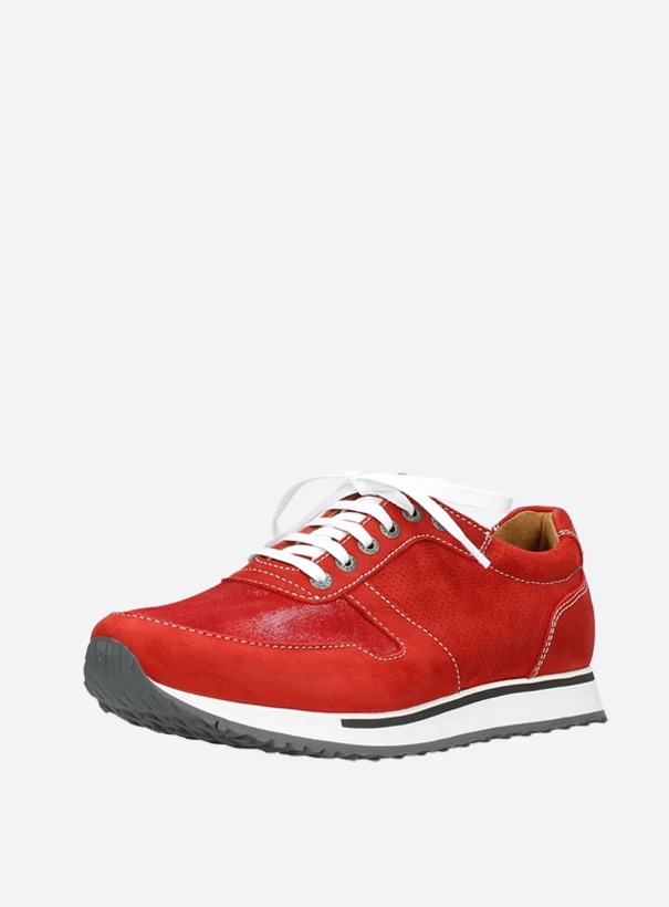 wolky sneakers 05850 e walk men 11570 rood stretch leer front