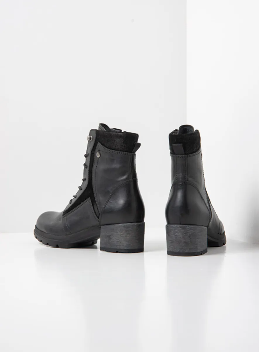 Wolky Schnürstiefeletten 06100 Dayton 30000 Leder schwarz