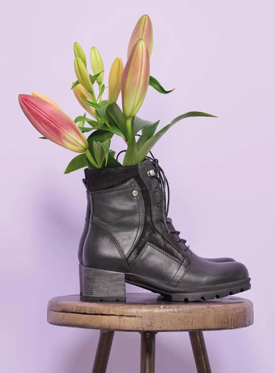 Wolky Schnürstiefeletten 06100 Dayton 30000 Leder schwarz