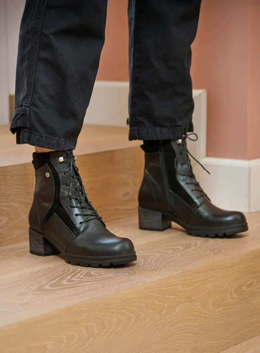 Wolky Schnürstiefeletten 06100 Dayton 30000 Leder schwarz