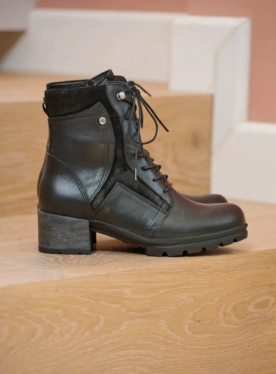 Wolky Schnürstiefeletten 06100 Dayton 30000 Leder schwarz
