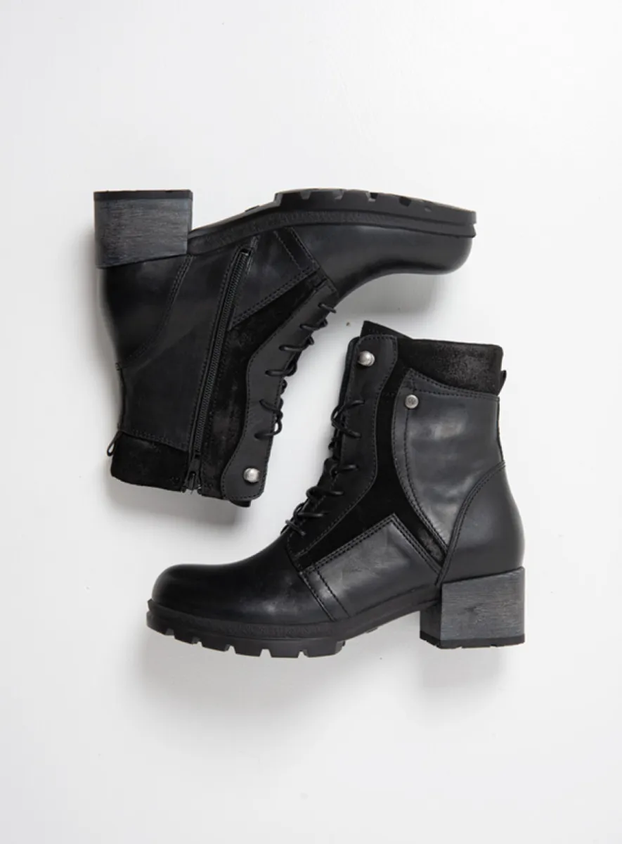 Wolky Schnürstiefeletten 06100 Dayton 30000 Leder schwarz