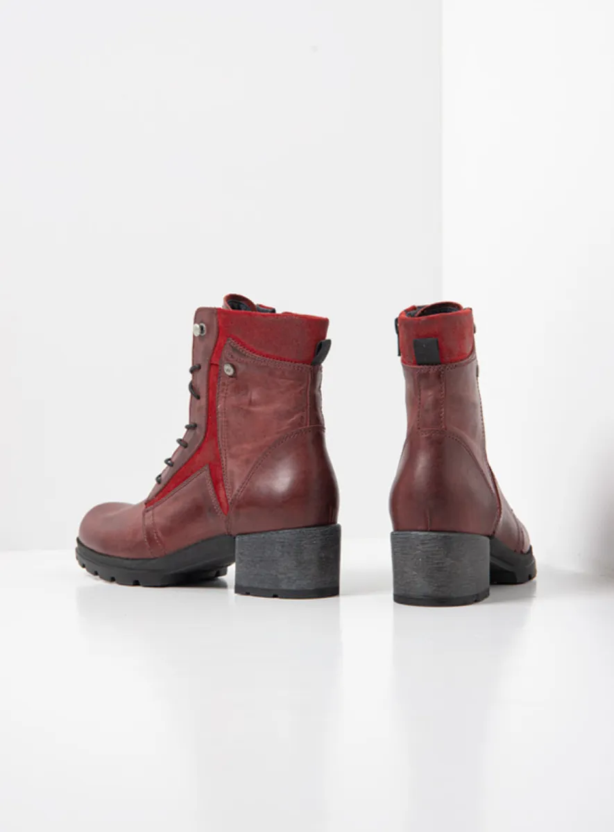 Wolky Schnürstiefeletten 06100 Dayton 30551 Leder bordeauxrot