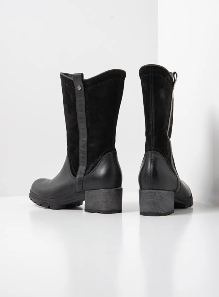Wolky Boldwin - Leder schwarz Stiefel für damen