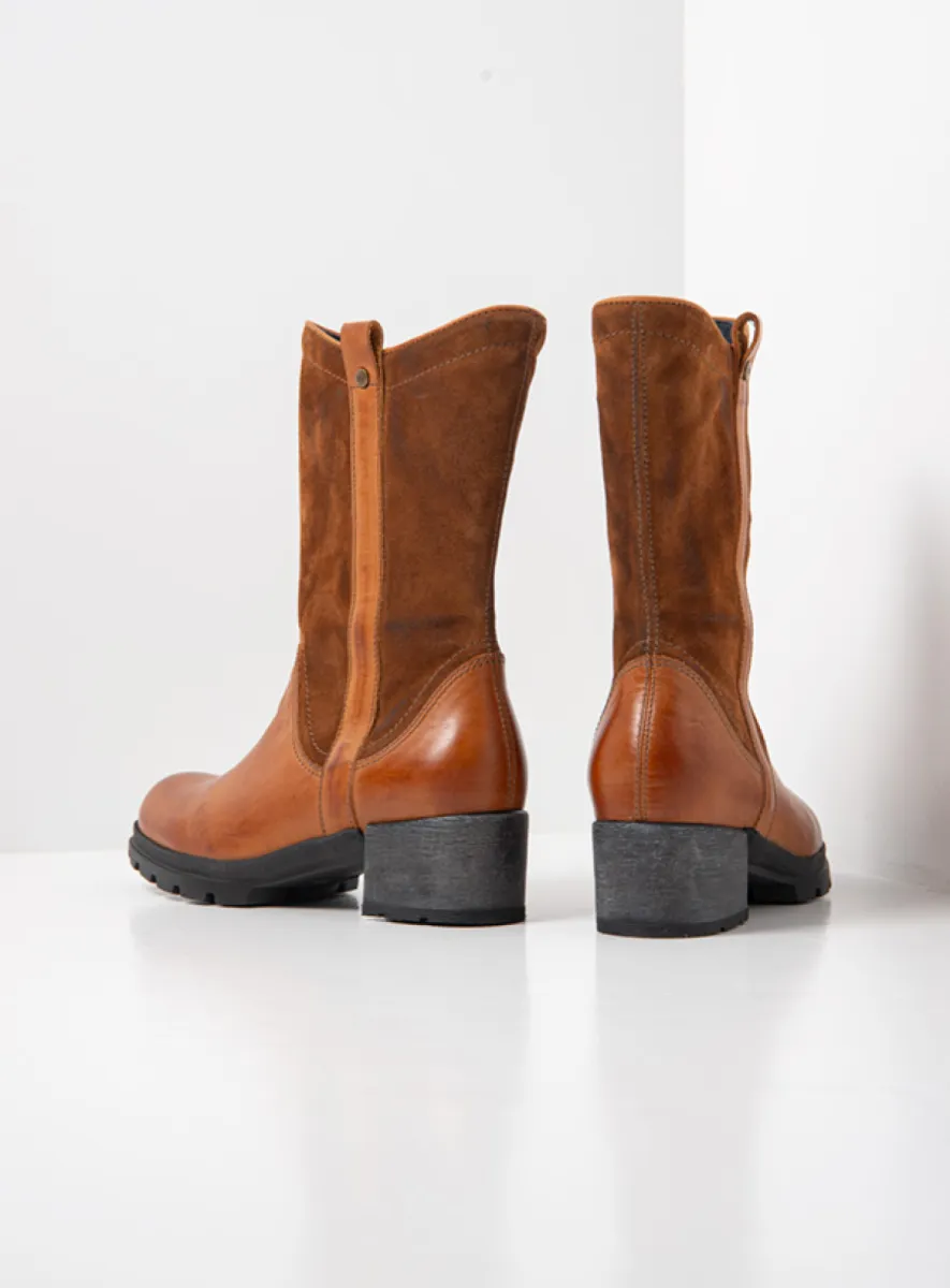 Wolky Boldwin - Leder cognac Stiefel für damen