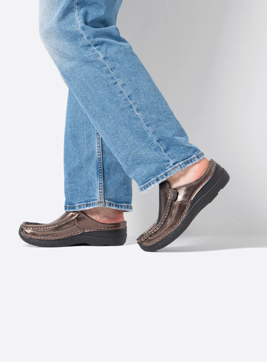 Wolky Clogs 06202 Roll Slide 32203 Leder metallic bronze