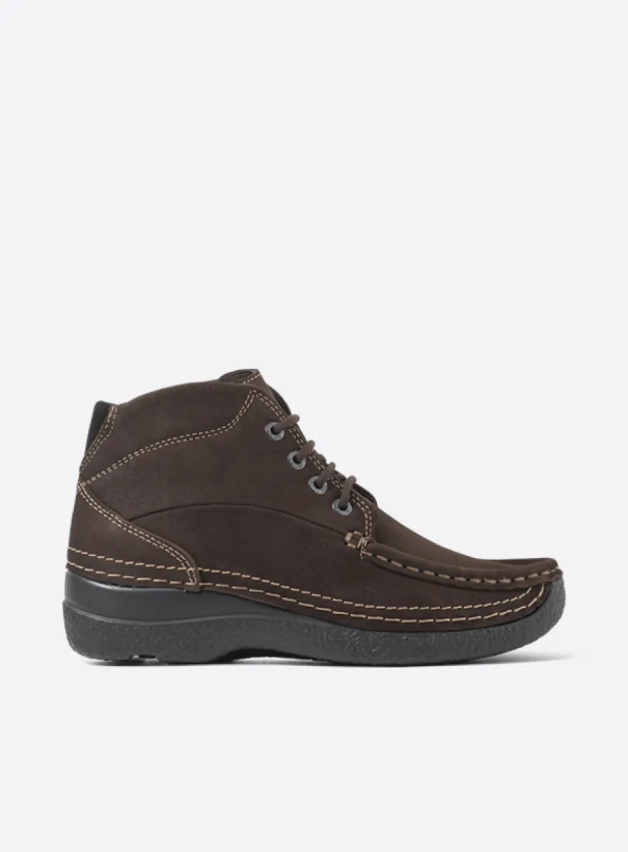 Wolky Hohe Schnürschuhe 06242 Roll Shoot 11300 Nubukleder braun