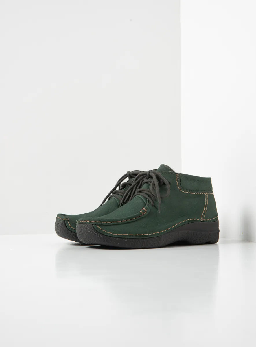 Wolky Seamy Moc - Nubukleder grün Atmungsaktive Schuhe für damen
