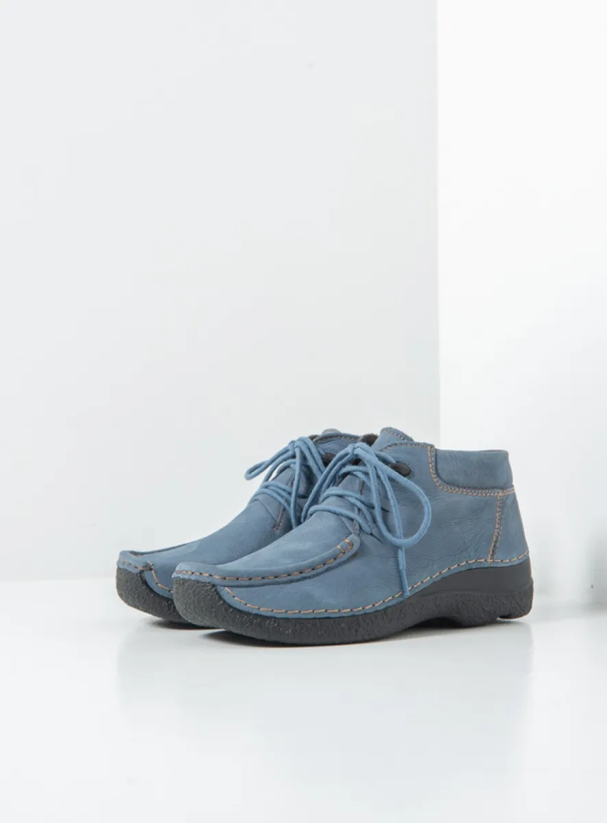 Wolky Seamy Moc - Nubukleder jeansblau Atmungsaktive Schuhe für damen