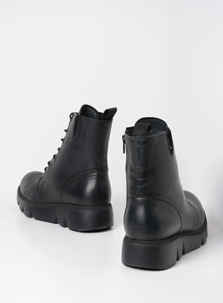 Wolky Hohe Schnürschuhe 06325 Hope 30000 Leder schwarz