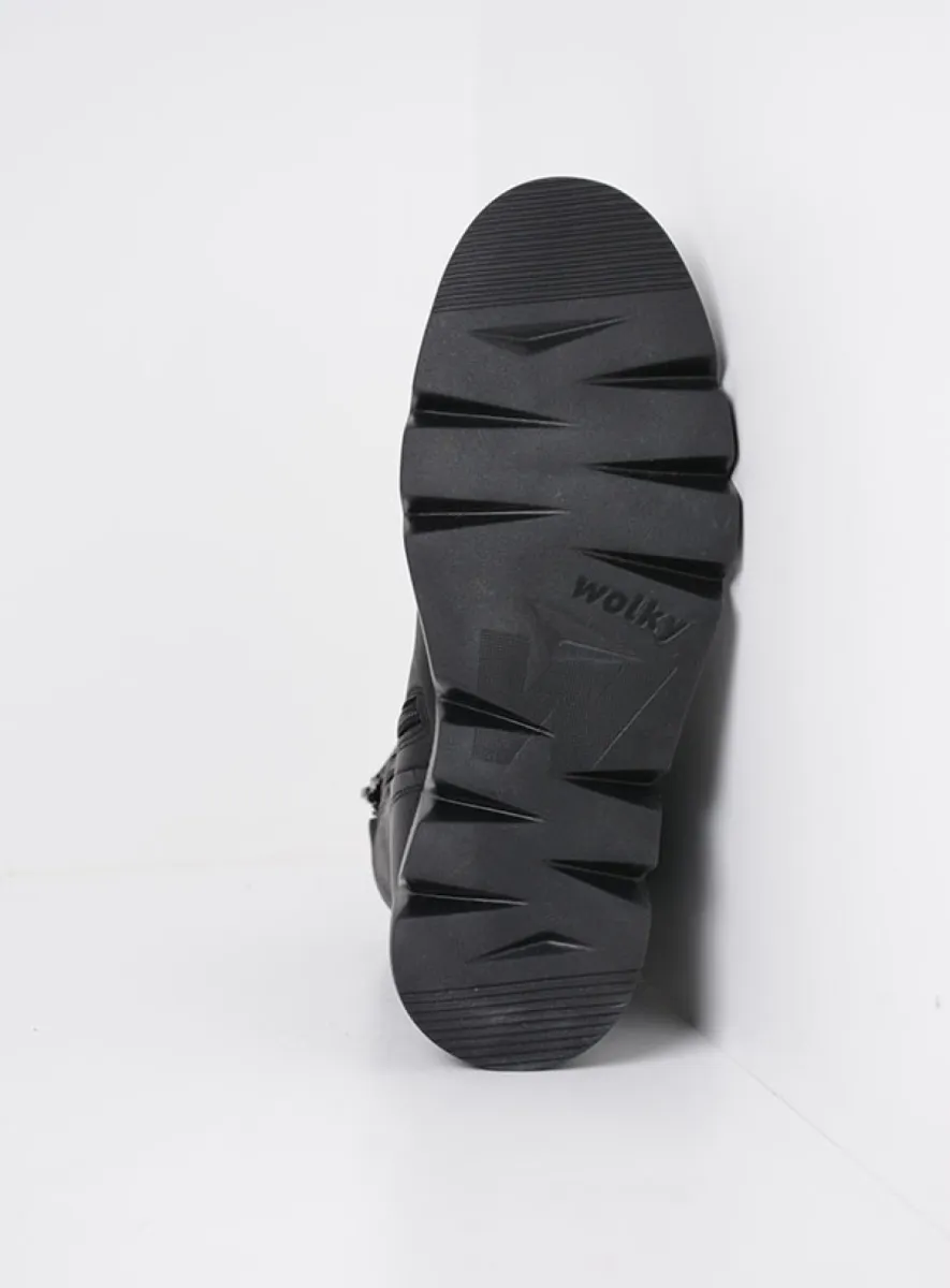 Wolky Hohe Schnürschuhe 06325 Hope 30000 Leder schwarz