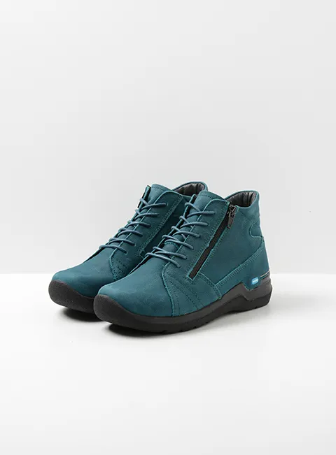 Wolky Why - Nubukleder petrol Schnürschuhe für damen