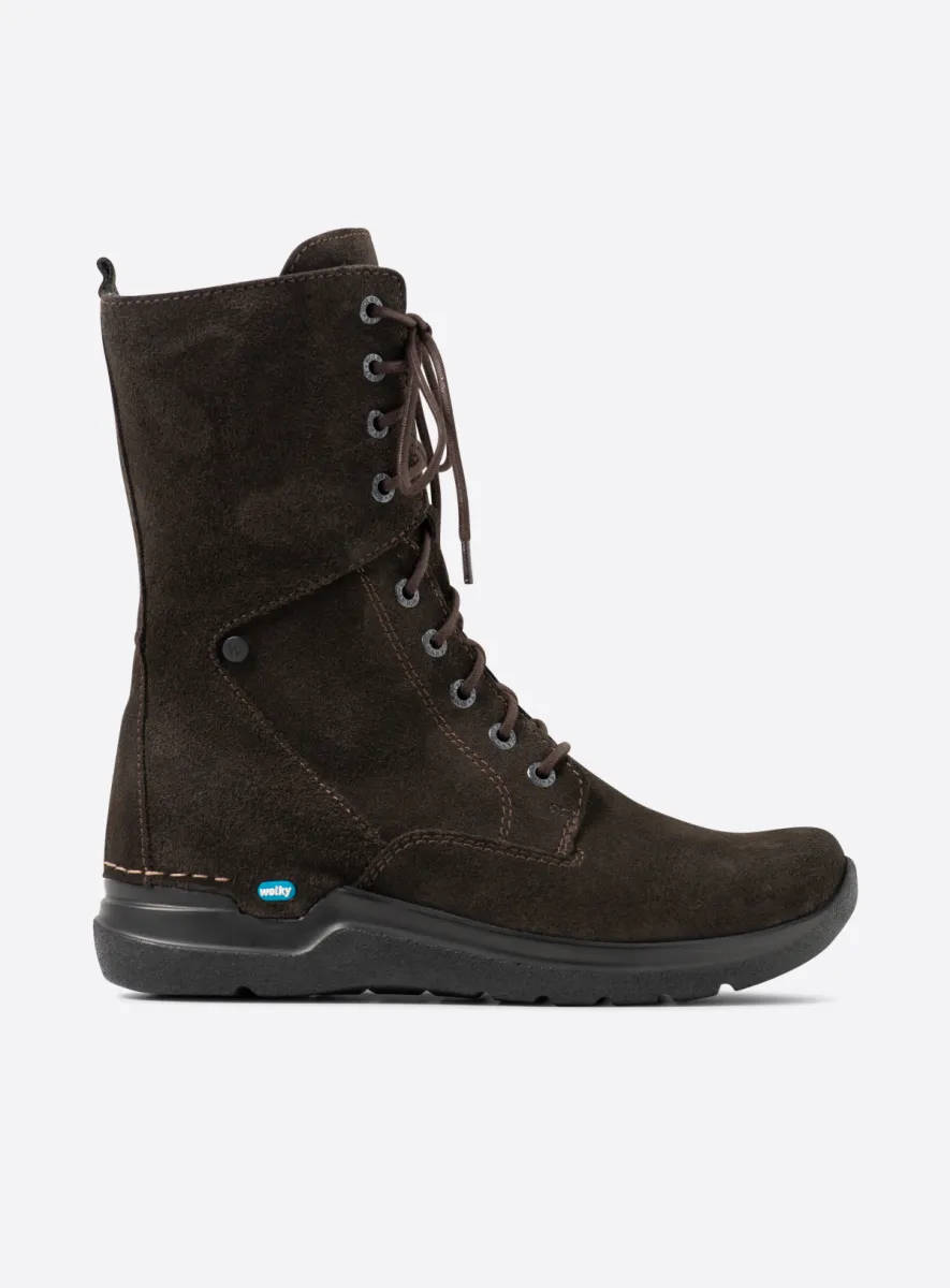 Wolky Hohe Schnürschuhe 06613 Zigzag 45300 Veloursleder braun