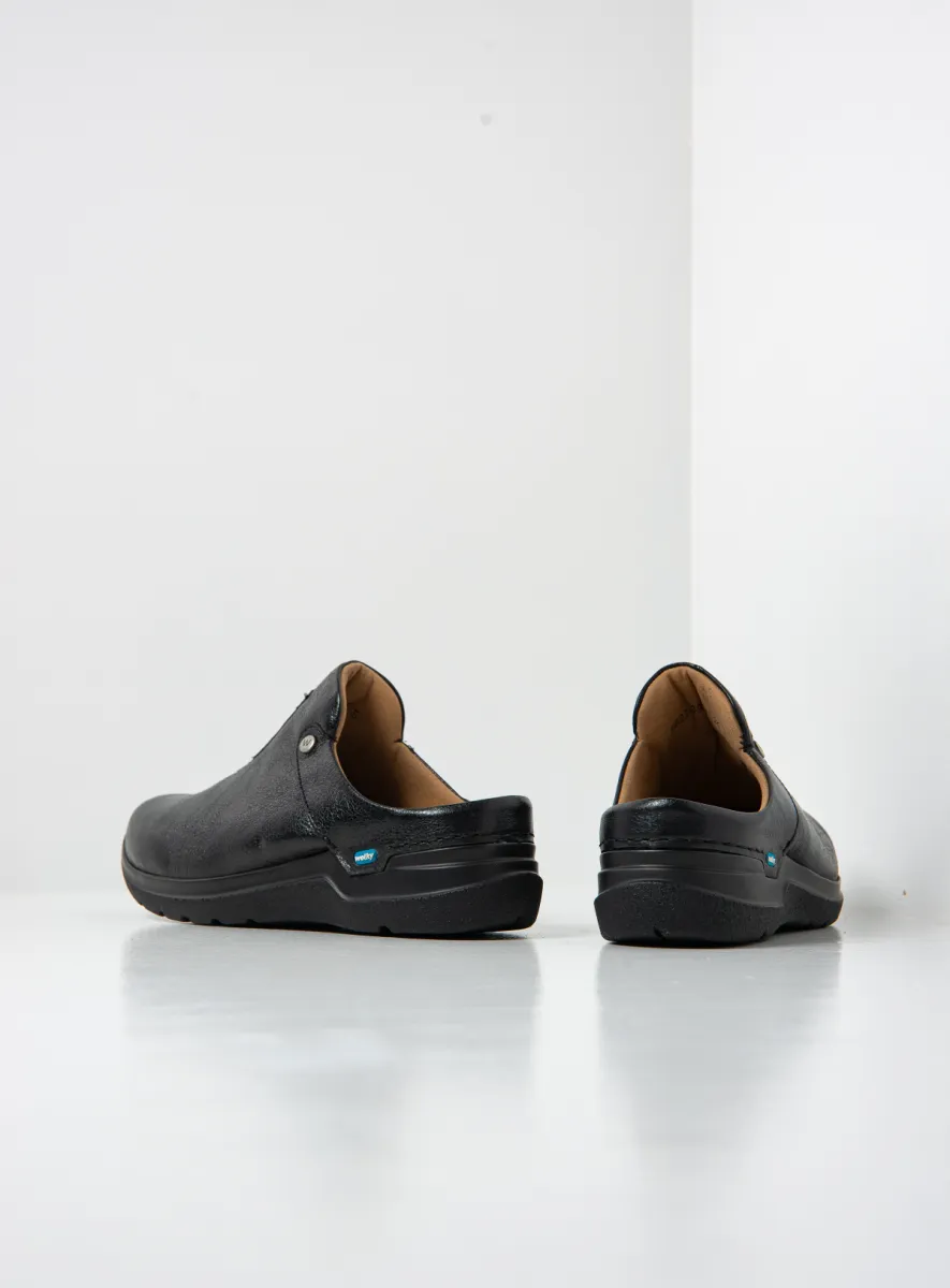 Wolky Holland DB - Leder metallic schwarz Clogs für damen