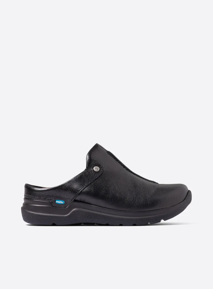 Wolky Holland DB - Leder metallic schwarz Clogs für damen