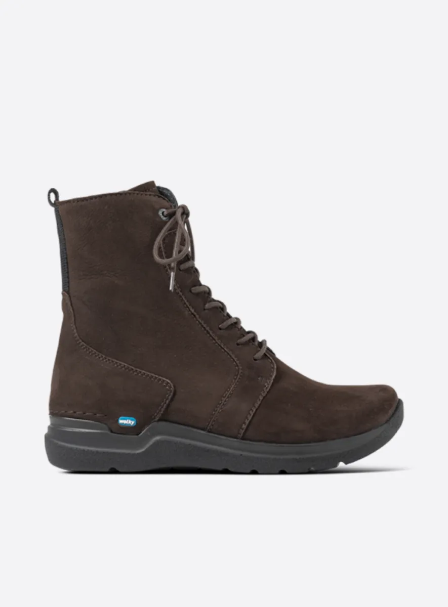 Wolky Hohe Schnürschuhe 06632 Viper HV 10300 Nubukleder braun