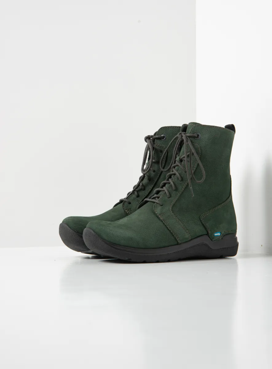 Wolky Hohe Schnürschuhe 06632 Viper HV 11719 Nubukleder grün