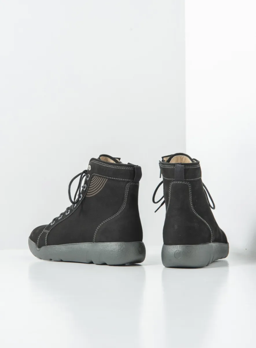 Wolky Schnürschuhe 07528 Fiano 10000 Nubukleder schwarz