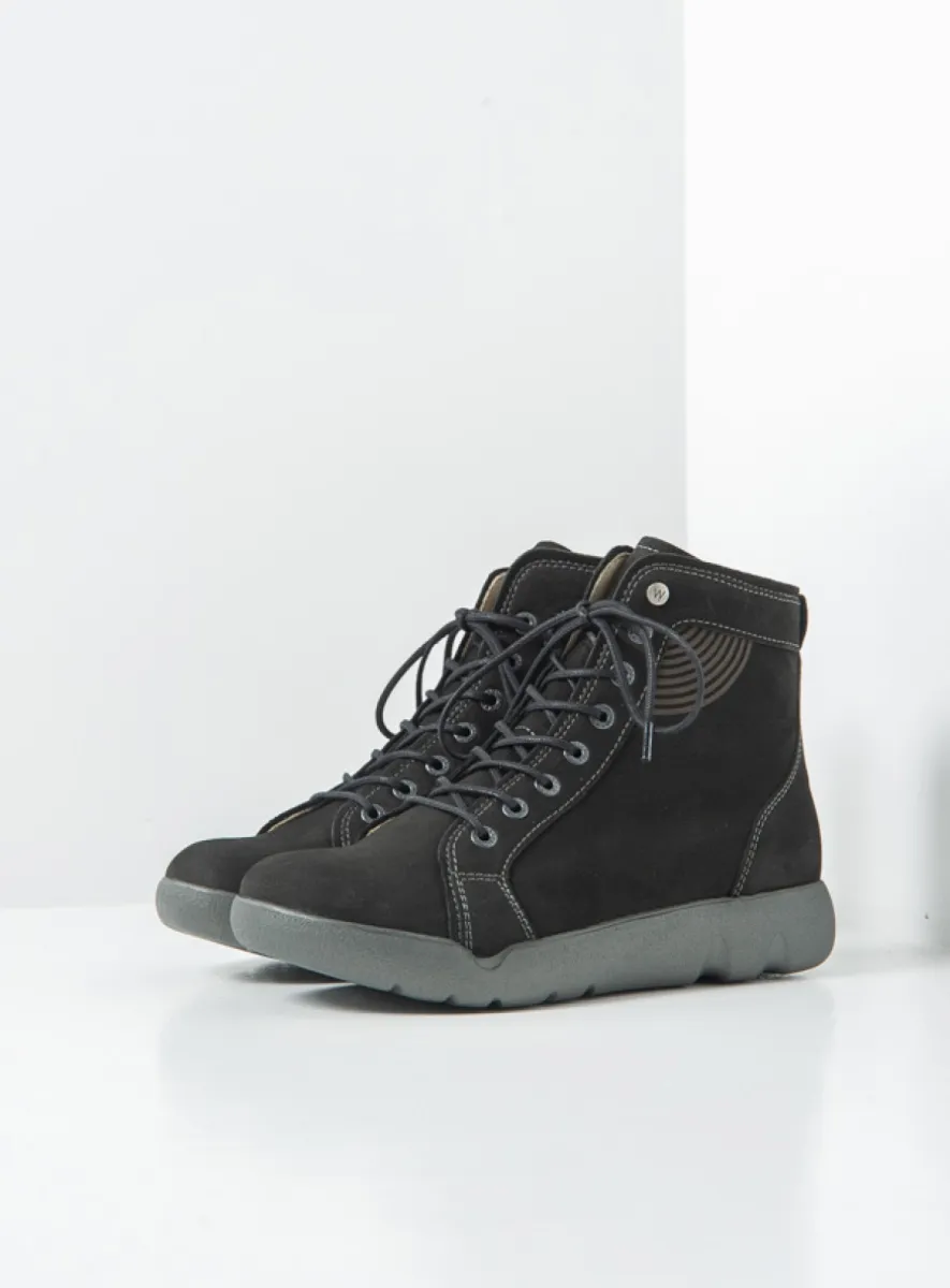 Wolky Fiano - Nubukleder schwarz Atmungsaktive Schuhe für damen