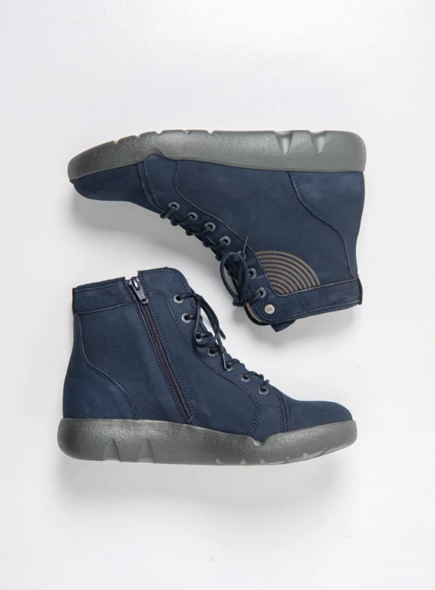 Wolky Schnürschuhe 07528 Fiano 10800 Nubukleder blau