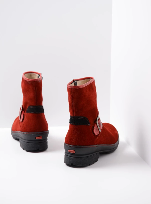 wolky bikerboots 07641 nitra 45505 donkerrood suede back