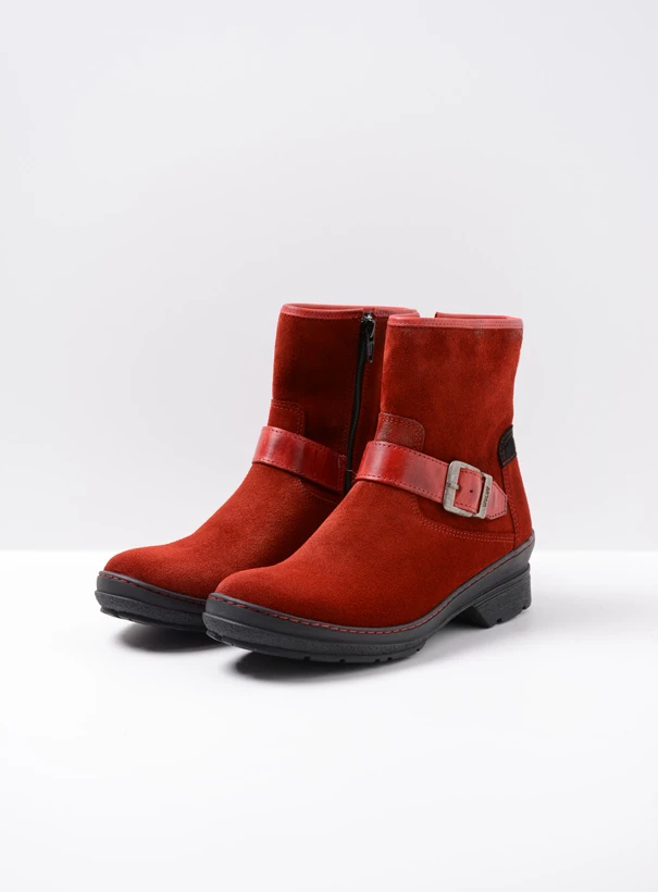 wolky bikerboots 07641 nitra 45505 donkerrood suede front