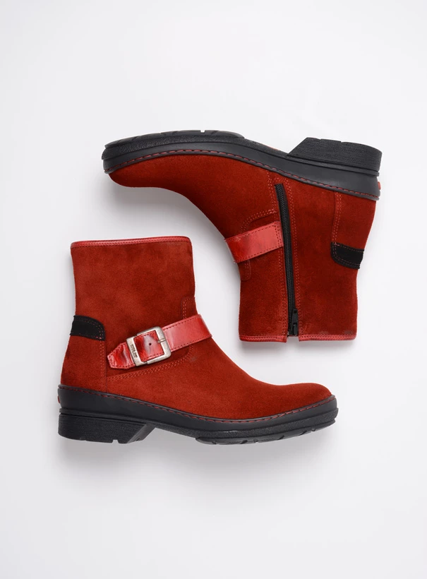 wolky bikerboots 07641 nitra 45505 donkerrood suede top