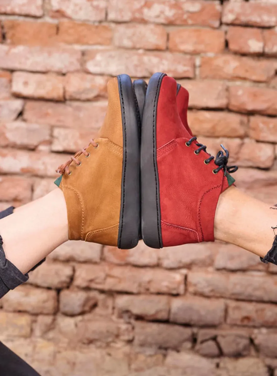 Wolky Hohe Schnürschuhe 08100 Kansas Lady 11553 Nubukleder kirschrot
