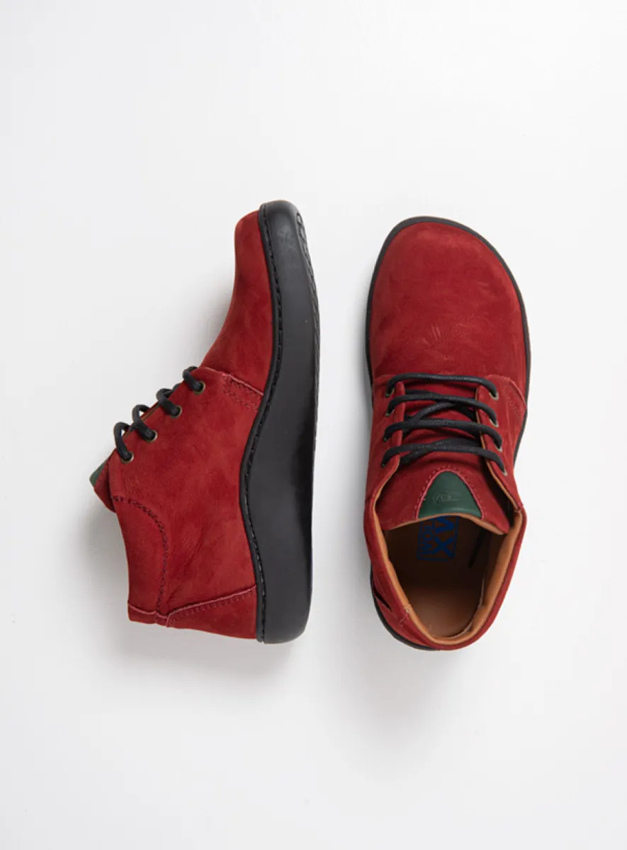 Wolky Hohe Schnürschuhe 08100 Kansas Lady 11553 Nubukleder kirschrot